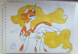 Size: 1896x1330 | Tagged: safe, artist:puffysmosh, daybreaker, alicorn, pony, g4, female, solo, traditional art