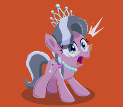 Size: 1297x1133 | Tagged: safe, artist:magerblutooth, diamond tiara, silver spoon, oc, oc:silvertiara, earth pony, pony, g4, female, filly, fusion, glasses, jewelry, necklace, solo, tiara