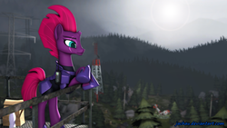 Size: 1920x1080 | Tagged: safe, artist:jachau, tempest shadow, pony, g4, my little pony: the movie, 3d, armor, female, forest, mare, solo, source filmmaker, standing