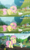 Size: 889x1500 | Tagged: safe, angel bunny, discord, fluttershy, harry, giraffe, pegasus, pony, rabbit, g4, season 8, apple, comparison, eating, fluttershy's cottage, food, hoof on cheek, intro, messy eating, surprised, sweet feather sanctuary