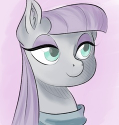 Size: 1480x1556 | Tagged: safe, artist:firimil, derpibooru exclusive, maud pie, earth pony, pony, g4, cute, maudabetes, simple background, smiling, when she smiles