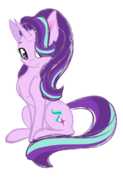 Size: 3505x5040 | Tagged: safe, artist:vulvixnn, starlight glimmer, pony, unicorn, g4, cute, female, glimmerbetes, simple background, sitting, smiling, solo, transparent background