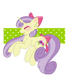 Size: 3024x3386 | Tagged: safe, artist:chococakebabe, oc, oc only, oc:meadow blossom, pony, unicorn, bow, female, hair bow, high res, mare, prone, simple background, solo, tail bow, transparent background