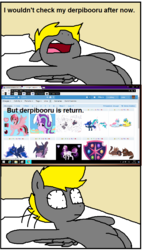 Size: 636x1110 | Tagged: safe, artist:pencil bolt, princess celestia, princess luna, starlight glimmer, oc, oc:pencil bolt, changedling, changeling, pegasus, pony, derpibooru, g4, bad, funny, looking, male, meta, wake up