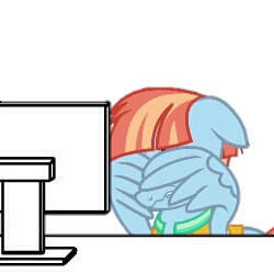 Size: 250x250 | Tagged: safe, windy whistles, pegasus, pony, g4, computer, facewing, female, internet, mare, meme, reaction image, solo, traumatized