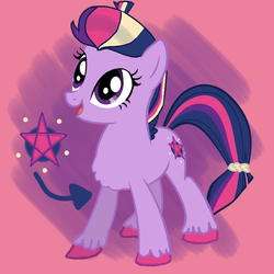 Size: 654x654 | Tagged: safe, artist:adri-dragon, twilight sparkle, oc, oc:dusk glimpse, earth pony, pony, g4, alternate universe, cutie mark, earth pony twilight, unshorn fetlocks