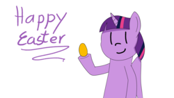 Size: 6096x3429 | Tagged: safe, artist:exxticcy, twilight sparkle, pony, g4, bust, colored, easter, easter egg, egg, excited, female, happy, holiday, hoove, mare, simple, smiling, solo