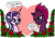 Size: 750x528 | Tagged: safe, artist:gingerfoxy, starlight glimmer, tempest shadow, pony, unicorn, pony couple generator, g4, my little pony: the movie, duo, female, flower, heart, mare, rose, shipping, tempestglimmer