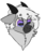 Size: 927x1089 | Tagged: safe, artist:mundante, oc, oc only, oc:babs, goat, hybrid, sheep, bovine, bust, fluffy, gray, head, horizontal pupils, horns, neck fluff, portrait, sheepgoat, simple background, smiling, transparent background