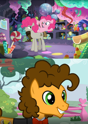 Size: 794x1123 | Tagged: safe, screencap, cheese sandwich, mudbriar, pinkie pie, g4, pinkie pride, season 8, the maud couple, brothers, cellar, headcanon, male