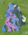 Size: 5400x6600 | Tagged: safe, artist:deannart, oc, oc only, oc:aegis moonwalker, oc:crosswind, oc:nova breeze, pegasus, pony, unicorn, absurd resolution, cuddling, cutie mark, eyes closed, female, male, mare, stallion