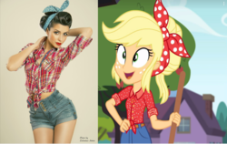 Size: 1184x746 | Tagged: safe, applejack, equestria girls, five to nine, g4, my little pony equestria girls: better together, pinup