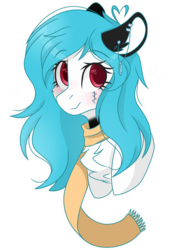 Size: 2048x3000 | Tagged: safe, artist:cinnamontee, oc, oc only, oc:beatz, pony, bust, clothes, female, high res, mare, portrait, scarf, simple background, solo, transparent background