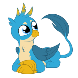 Size: 3000x3000 | Tagged: safe, artist:squipycheetah, gallus, griffon, g4, school daze, behaving like a cat, crossed arms, cute, folded wings, gallabetes, griffons doing cat things, happy, high res, male, prone, simple background, sitting, smiling, solo, transparent background