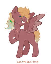 Size: 777x967 | Tagged: safe, artist:jaysey, oc, oc only, oc:shampion, pegasus, pony, base used, blank flank, grin, magical gay spawn, male, offspring, parent:big macintosh, parent:thunderlane, parents:thundermac, ponytail, scar, simple background, smiling, solo, stallion, white background