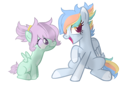 Size: 1100x818 | Tagged: safe, artist:jaysey, oc, oc only, oc:speed scooter, pegasus, pony, base used, colored pupils, duo, female, filly, mare, offspring, parent swap au, parent:night light, parent:windy whistles, parents:windylight, simple background, transparent background