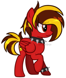 Size: 1024x1216 | Tagged: safe, artist:sapiira, oc, oc only, oc:devin, pegasus, pony, choker, male, simple background, solo, spiked choker, spiked wristband, stallion, transparent background, wristband