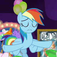 Size: 200x200 | Tagged: safe, screencap, rainbow dash, pony, g4, grannies gone wild, animated, cropped, female, flying, gif, solo