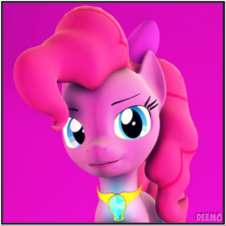Size: 823x823 | Tagged: safe, artist:tac129max, pinkie pie, earth pony, pony, g4, 3d, bust, element of laughter, female, portrait, solo, source filmmaker