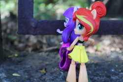 Size: 6000x4000 | Tagged: safe, artist:artofmagicpoland, sunset shimmer, twilight sparkle, equestria girls, g4, my little pony equestria girls: better together, breaking in, doll, equestria girls minis, female, irl, lesbian, photo, photography, satire, ship:sunsetsparkle, shipping, toy