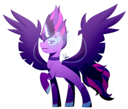 Size: 1327x1132 | Tagged: safe, artist:paintcoloryt, twilight sparkle, pony, equestria girls, g4, equestria girls ponified, horn, looking at you, magic, midnight sparkle, ponified, simple background, solo, transparent background, wings