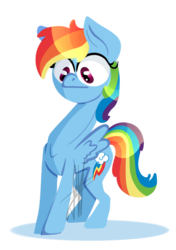 Size: 537x764 | Tagged: safe, artist:rimmi1357, rainbow dash, pegasus, pony, g4, female, mare, multicolored hair, simple background, solo, transparent background