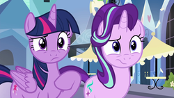 Size: 1920x1080 | Tagged: safe, screencap, starlight glimmer, twilight sparkle, alicorn, pony, g4, the times they are a changeling, duo, duo female, female, twilight sparkle (alicorn)