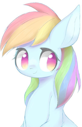 Size: 544x839 | Tagged: safe, artist:91o42, rainbow dash, pegasus, pony, g4, cute, dashabetes, female, looking at you, mare, simple background, solo, white background