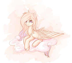 Size: 758x664 | Tagged: safe, artist:nightskrill, oc, oc only, pegasus, pony, bracelet, cloud, female, hooves, jewelry, limited palette, lying, lying on a cloud, mare, on a cloud, prone, solo, spread wings, wings