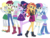 Size: 1753x1320 | Tagged: safe, editor:php77, bon bon, derpy hooves, lyra heartstrings, roseluck, sci-twi, sunset shimmer, sweetie drops, trixie, twilight sparkle, equestria girls, g4, my little pony equestria girls: better together, alternate universe, background human, simple background, transparent background