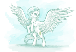 Size: 4341x2991 | Tagged: safe, artist:nightskrill, oc, oc only, pegasus, pony, female, limited palette, mare, rearing, solo, spread wings, wings
