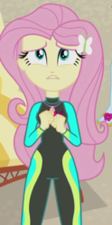 Size: 355x718 | Tagged: safe, screencap, fluttershy, rainbow dash, aww... baby turtles, equestria girls, g4, my little pony equestria girls: better together, clothes, cropped, feet, female, flip-flops, fluttershy's wetsuit, sandals, solo focus, swimsuit, wetsuit
