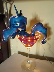 Size: 3456x4608 | Tagged: safe, artist:earthenpony, princess luna, pony, g4, craft, cup, cup of pony, female, glass, micro, sculpture, solo, traditional art