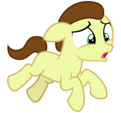 Size: 3000x2800 | Tagged: safe, artist:cheezedoodle96, pony morty, earth pony, pony, g4, grannies gone wild, .svg available, colt, ears back, high res, jumping, male, morty smith, ponified, rick and morty, running, scared, simple background, solo, svg, transparent background, vector