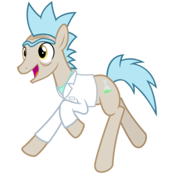 Size: 3000x3000 | Tagged: safe, artist:cheezedoodle96, pony rick, earth pony, pony, g4, grannies gone wild, .svg available, clothes, high res, jumping, lab coat, male, ponified, rick and morty, rick sanchez, running, shirt, simple background, solo, stallion, svg, transparent background, unibrow, vector