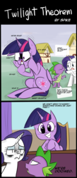 Size: 1000x2300 | Tagged: safe, artist:zouyugi, rarity, spike, twilight sparkle, alicorn, dragon, pony, unicorn, g4, school daze, biting, comic, dialogue, engrish, everything is going to be ok, female, hoof biting, mare, nervous, speech bubble, trio, twilight sparkle (alicorn), we are doomed