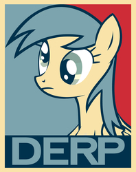 Size: 2000x2525 | Tagged: safe, artist:stay gold, derpy hooves, pegasus, pony, g4, derp, female, high res, hope poster, limited palette, mare, solo, swag, walking