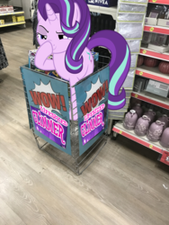 Size: 768x1024 | Tagged: safe, starlight glimmer, pony, unicorn, g4, /mlp/, boop, exploitable meme, female, glimmerposting, irl, mare, meme, photo, ponies in real life, self-boop, wow! glimmer