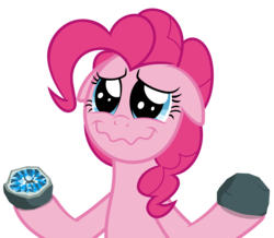Size: 3444x3000 | Tagged: safe, artist:sollace, pinkie pie, earth pony, pony, g4, the maud couple, .svg available, cute, female, floppy ears, gem, geode, high res, rock, show accurate, simple background, smiling, solo, transparent background, vector, wavy mouth