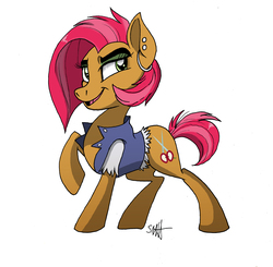 Size: 4608x4524 | Tagged: safe, artist:celestial-rainstorm, babs seed, pony, g4, absurd resolution, clothes, female, jacket, simple background, solo, white background
