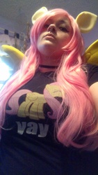 Size: 1080x1920 | Tagged: safe, artist:katkathasahathat, fluttershy, human, g4, clothes, cosplay, costume, irl, irl human, photo