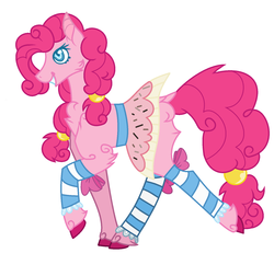 Size: 1560x1440 | Tagged: safe, artist:arcticwinds143, pinkie pie, pony, g4, clothes, female, fluffy, leg warmers, simple background, skirt, solo, white background