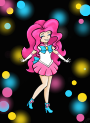 Size: 576x792 | Tagged: safe, artist:lanostra, pinkie pie, human, g4, clothes, cosplay, costume, eyes closed, female, humanized, sailor moon (series), solo