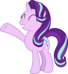 Size: 2749x3000 | Tagged: safe, artist:chainchomp2, starlight glimmer, pony, unicorn, g4, the maud couple, .svg available, ^^, cute, eyes closed, female, glimmerbetes, high res, mare, raised hoof, simple background, solo, transparent background, vector