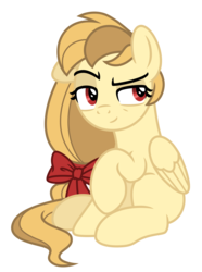 Size: 3245x4364 | Tagged: safe, artist:estories, oc, oc only, oc:alice goldenfeather, pegasus, pony, g4, bow, female, high res, mare, simple background, sitting, solo, transparent background, vector