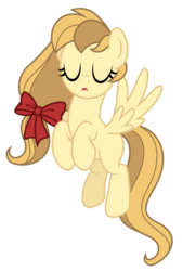 Size: 2995x4435 | Tagged: safe, artist:estories, oc, oc only, oc:alice goldenfeather, pegasus, pony, g4, bow, eyes closed, female, high res, mare, simple background, solo, transparent background, vector