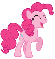 Size: 6395x6850 | Tagged: safe, artist:estories, pinkie pie, earth pony, pony, g4, ^^, absurd resolution, cute, eyes closed, female, happy, raised hoof, simple background, solo, transparent background, vector