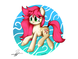 Size: 1600x1200 | Tagged: safe, artist:supermoix, oc, oc only, oc:pinku, pony, cute, gift art, green eyes, simple background, solo