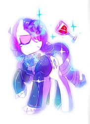 Size: 1490x2048 | Tagged: safe, artist:jojofassbender, rarity, pony, the count of monte rainbow, g4, alcohol, bowtie, clothes, eyes closed, female, glass, jacket, mare, rarifort, simple background, solo, the count of monte cristo, villefort, white background, wine, wine glass