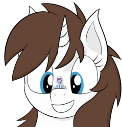 Size: 4608x4816 | Tagged: safe, artist:reconweirdstuff, oc, oc only, oc:flower star, oc:recon probe, earth pony, pony, unicorn, absurd resolution, duo, female, grin, macro, mare, micro, simple background, sitting, sitting on nose, smiling, transparent background